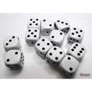 CHX 25601 Opaque White/black 16mm d6 Dice Block 12 dice