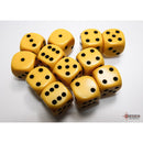 CHX 25602 Opaque Yellow/black 16mm d6 Dice Block 12 dice