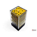 CHX 25602 Opaque Yellow/black 16mm d6 Dice Block 12 dice