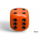 CHX 25603 Opaque Orange/black 16mm d6 Dice Block 12 dice