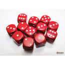 CHX 25604 Opaque Red/white 16mm d6 Dice Block 12 dice