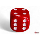 CHX 25604 Opaque Red/white 16mm d6 Dice Block 12 dice