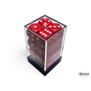 CHX 25604 Opaque Red/white 16mm d6 Dice Block 12 dice