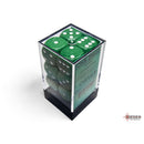 CHX 25605 Opaque Green/white 16mm d6 Dice Block 12 dice