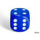 CHX 25606 Opaque Blue/white 16mm d6 Dice Block 12 dice