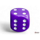 CHX 25607 Opaque Purple/white 16mm d6 Dice Block 12 dice
