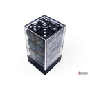 CHX 25608 Opaque Black/white 16mm d6 Dice Block 12 dice