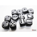 CHX 25610 Opaque Grey/black 16mm d6 Dice Block 12 dice
