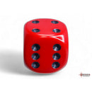 CHX 25614 Opaque Red/black 16mm d6 Dice Block 12 dice