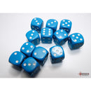 CHX 25616 Opaque Light Blue/white 16mm d6 Dice Block 12 dice