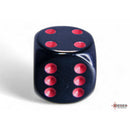 CHX 25618 Opaque Black/red 16mm d6 Dice Block 12 dice