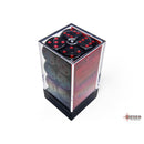 CHX 25618 Opaque Black/red 16mm d6 Dice Block 12 dice