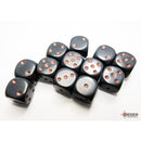 CHX 25620 Opaque Dark Grey/copper 16mm d6 Dice Block 12 dice