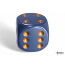 CHX 25620 Opaque Dark Grey/copper 16mm d6 Dice Block 12 dice