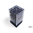 CHX 25620 Opaque Dark Grey/copper 16mm d6 Dice Block 12 dice