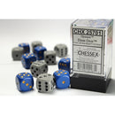 CHX 25701 Opaque Dixie Dice 16mm d6 12-Die Set 6 Blue/yellow 6 Dark Grey/black