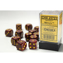 CHX 25723 Speckled Mercury 16mm d6 Dice Block 12 dice