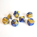 CHX 26422 Gemini Polyhedral Blue-Gold/White 7-Die Set