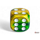 CHX 26625 Gemini Gold-Green/white 16mm d6 Dice Block 12 dice