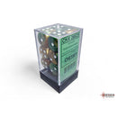 CHX 26625 Gemini Gold-Green/white 16mm d6 Dice Block 12 dice