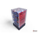 CHX 26629 Gemini Blue-Red/gold 16mm d6 Dice Block 12 dice