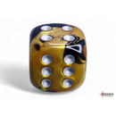 CHX 26651 Gemini Black-Gold/silver 16mm d6 Dice Block 12 dice