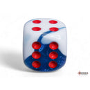 CHX 26657 Gemini Astral Blue-White/red 16mm d6 Dice Block 12 dice