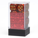 CHX 27614 Scarab 16mm d6 Scarlet/Gold Block 12