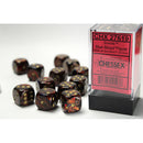 CHX 27619 Scarab Blue Blood/gold 16mm d6 Dice Block 12 dice