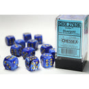 CHX 27636 Vortex Blue/gold 16mm d6 Dice Block 12 dice