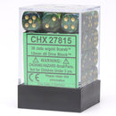 CHX 27815 Scarab 12mm d6 Jade/Gold Block 36