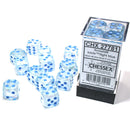 CHX 27781 Borealis Icicle/light blue Luminary 16mm d6 Dice Block 12 dice