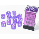 CHX 27777 Borealis Purple/white Luminary 16mm d6 Dice Block 12 dice