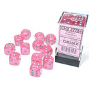 CHX 27784 Borealis Pink/silver Luminary 16mm d6 Dice Block 12 dice