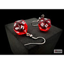 CHX 54201 Hook Earrings Translucent Red Mini-Poly d20 Pair