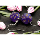 CHX 54212 Hook Earrings Borealis Royal Purple Mini-Poly d20 Pair