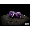 CHX 54212 Hook Earrings Borealis Royal Purple Mini-Poly d20 Pair