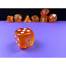 CHX 30052 Borealis Blood Orange/white Luminary Polyhedral 7-Dice Set with bonus die