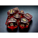 CHX 30058 Translucent Crimson/gold Polyhedral 7-Dice Set with bonus die