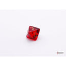 CHX 30058 Translucent Crimson/gold Polyhedral 7-Dice Set with bonus die