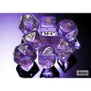 CHX 30059 Translucent Lavender/gold Polyhedral 7-Dice Set with bonus die