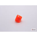 CHX 30060 Translucent Neon Orange/white Polyhedral 7-Dice Set with bonus die