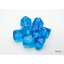 CHX 30063 Translucent Tropical Blue/white Polyhedral 7-Dice Set with bonus die