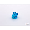 CHX 30063 Translucent Tropical Blue/white Polyhedral 7-Dice Set with bonus die