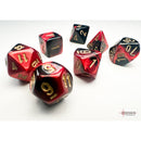 CHX 20633 Gemini‚ Mini-hedral Black-Red/gold 7-Die Set