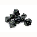 CHX 25258 Opaque Black/green Set of Ten d10s