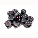 CHX 25648 Opaque 16mm d6 Black/pink Dice Block 12 dice