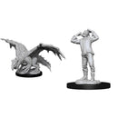 D&D Nolzurs Marvelous Unpainted Miniatures Green Dragon WyrmLing and Afflicted Elf
