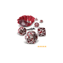 Enhance Tabletop Collector's 7pc Metal RPG Dice Set Red