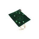 ENHANCE Tabletop Roll on a Scroll Dice Case and 7pc Acrylic Dice Set Green